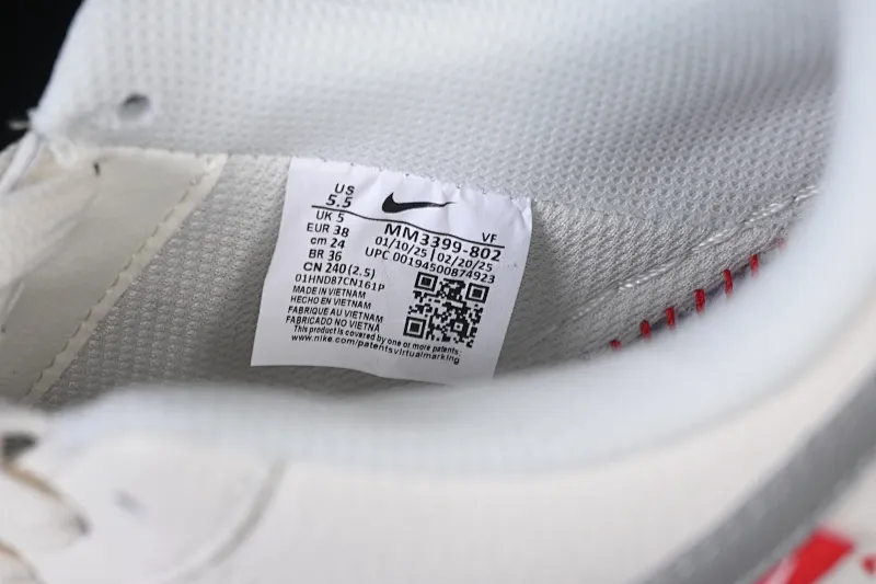 All categories Nk Air Force 1 Air Force series Nk Air Force 1 Low Air Force low top Nike Air Force 1'07 Low North Face co-branded beige gray red label Air Force 1 low top casual sneakers MM3399-802